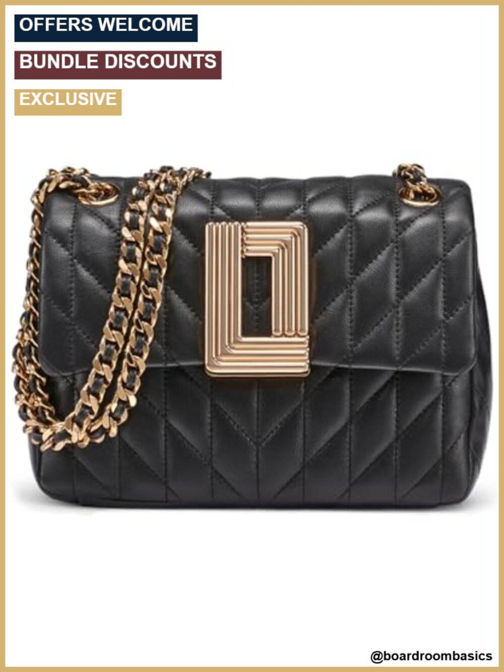 Leather Crossbody Bag With Chain Strap for Women - Karl Lagerfeld Style